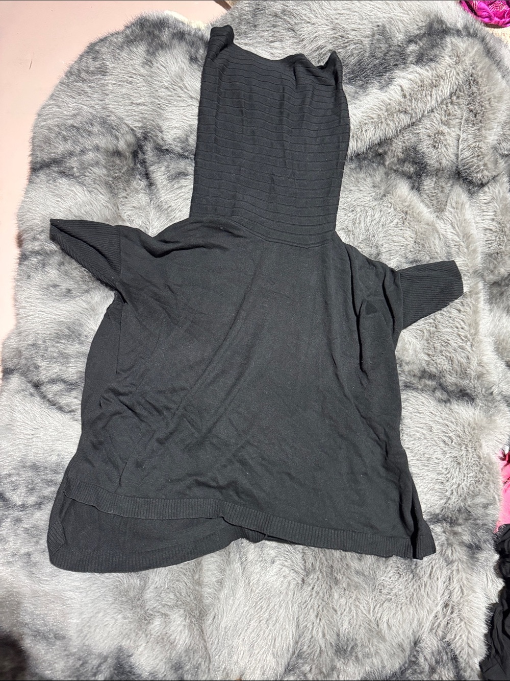 Black Women's Short Sleeve turtle neck Top